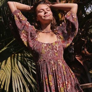 Free People Summer Picnic Printed Dress